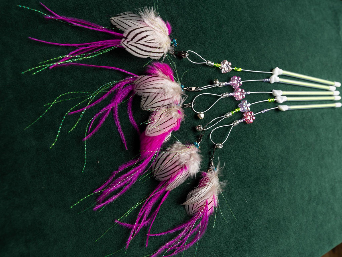 Pink Moth – 30 cm Cat Teaser Wand