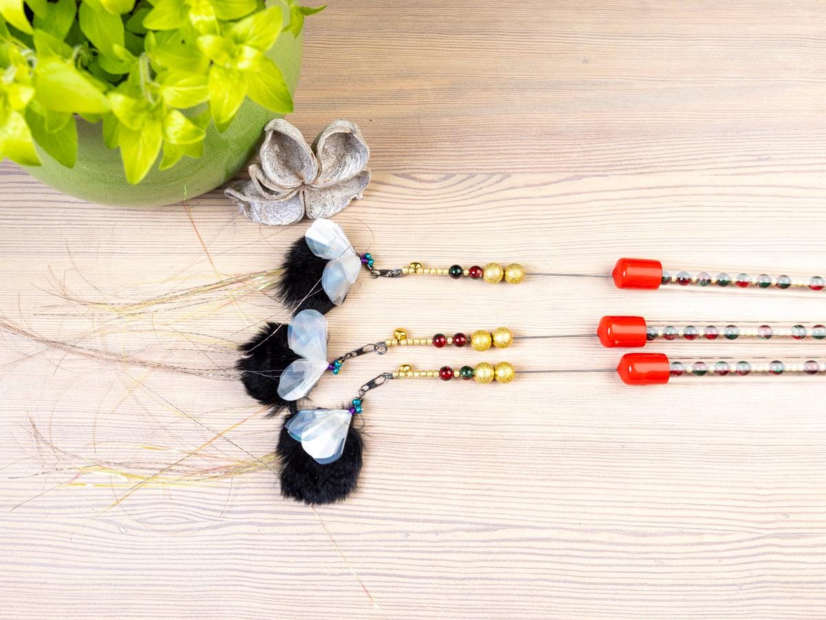 Black Moth – 35cm  Cat Teaser Wand