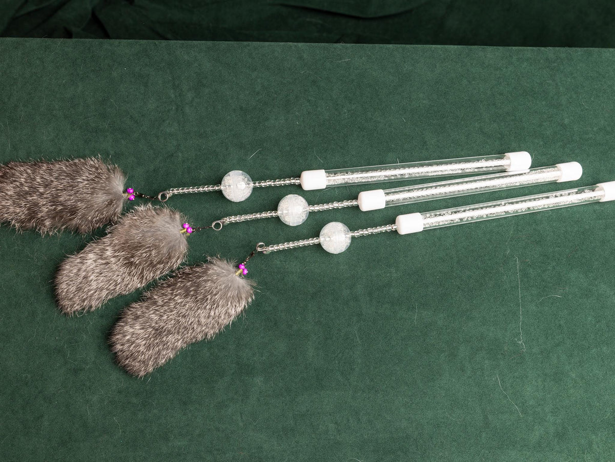 30cm Rabbit Fur Cat Teaser Wand