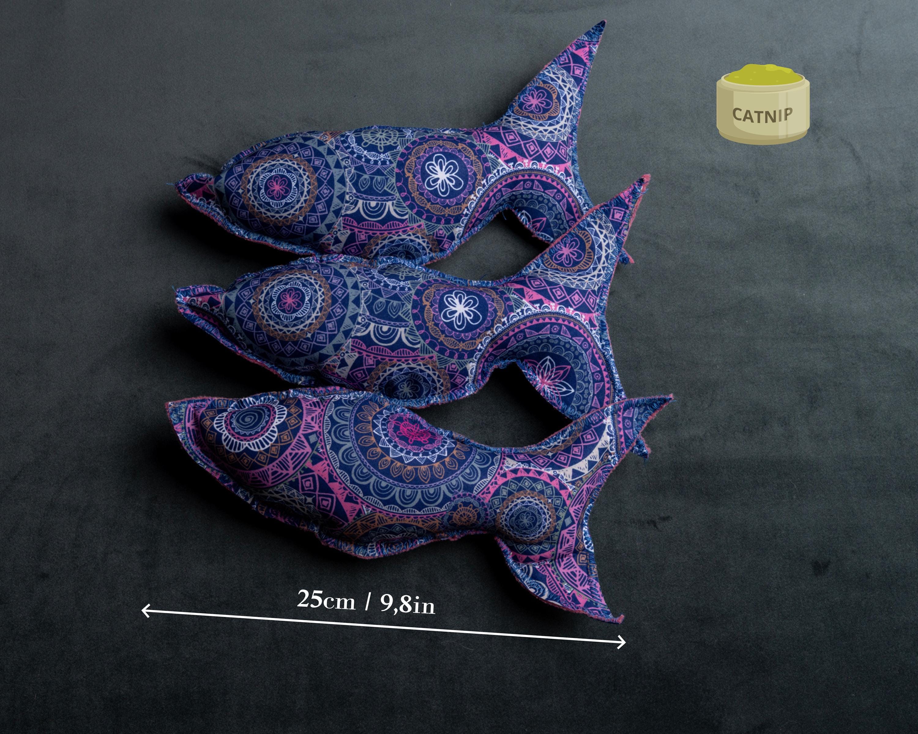 Fish Catnip Kicker Toy, Handmade, Natural