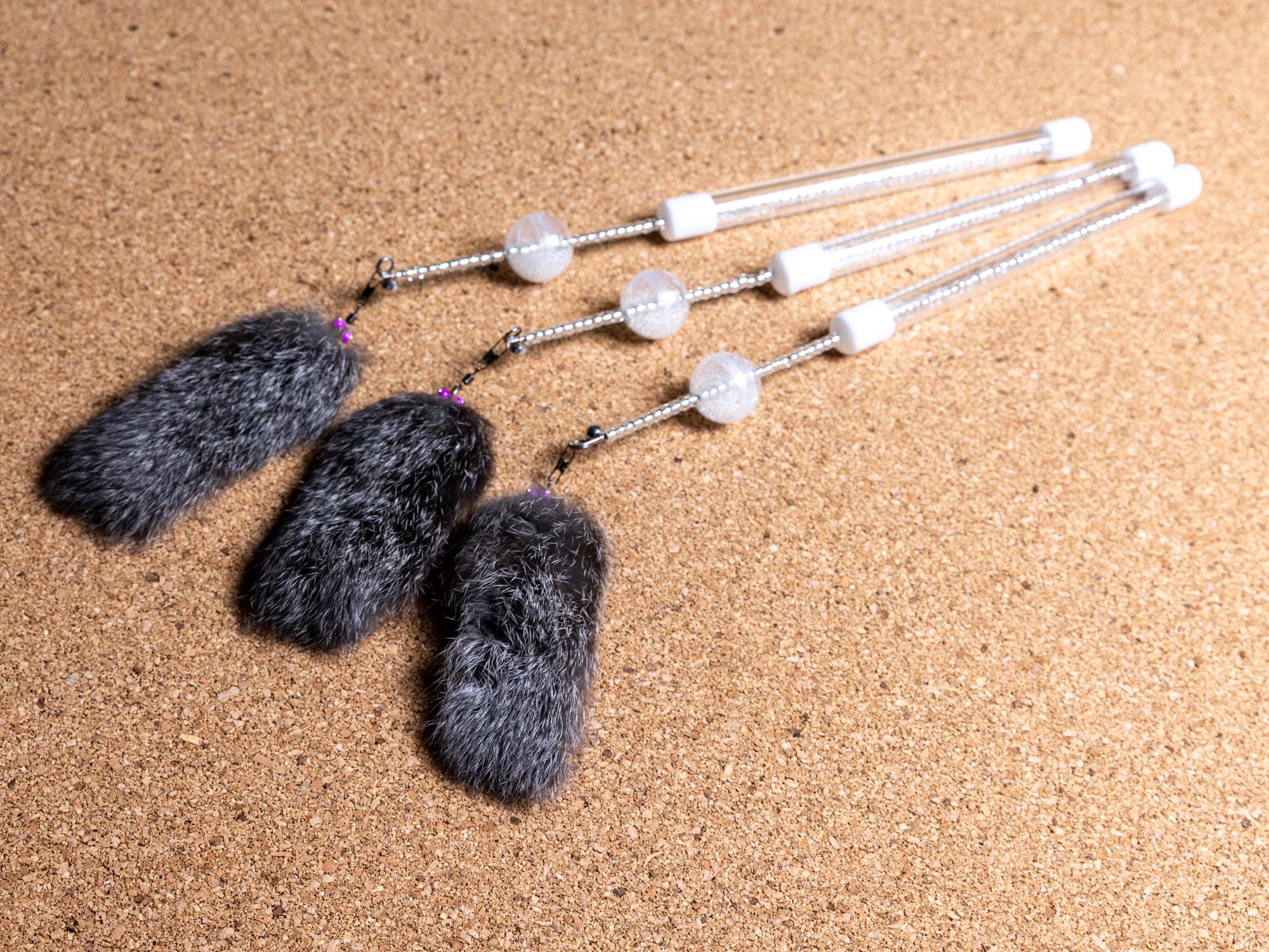 32cm The Fly Cat Teaser Wand, Feather Interactive Cat Toy, Handmade Gift, Natural Hunting, No Glue