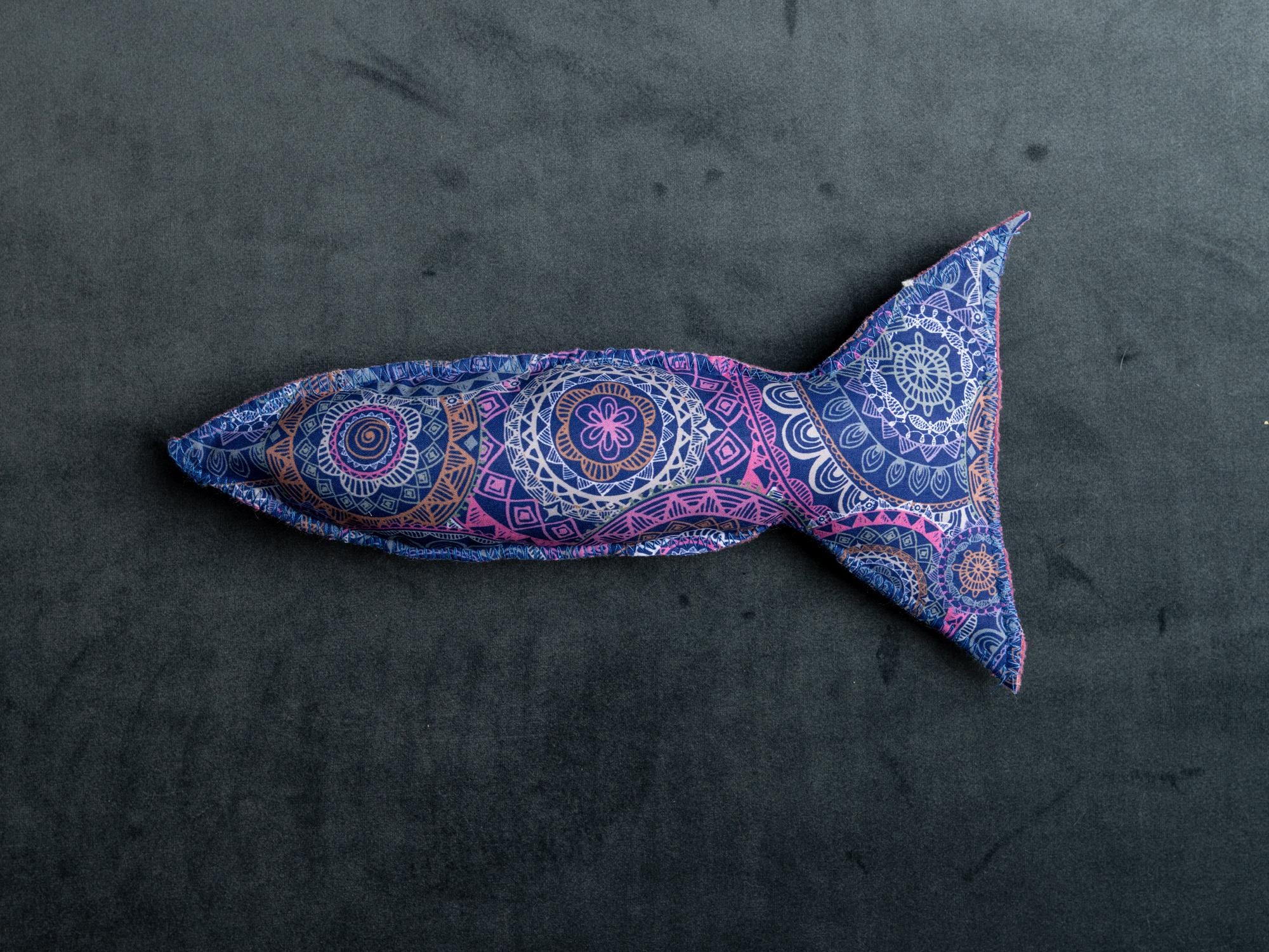 Fish Catnip Kicker Toy, Handmade, Natural