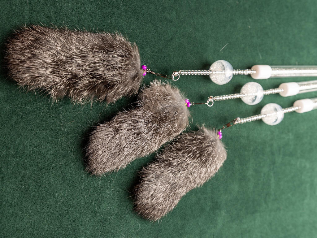 30cm Rabbit Fur Cat Teaser Wand