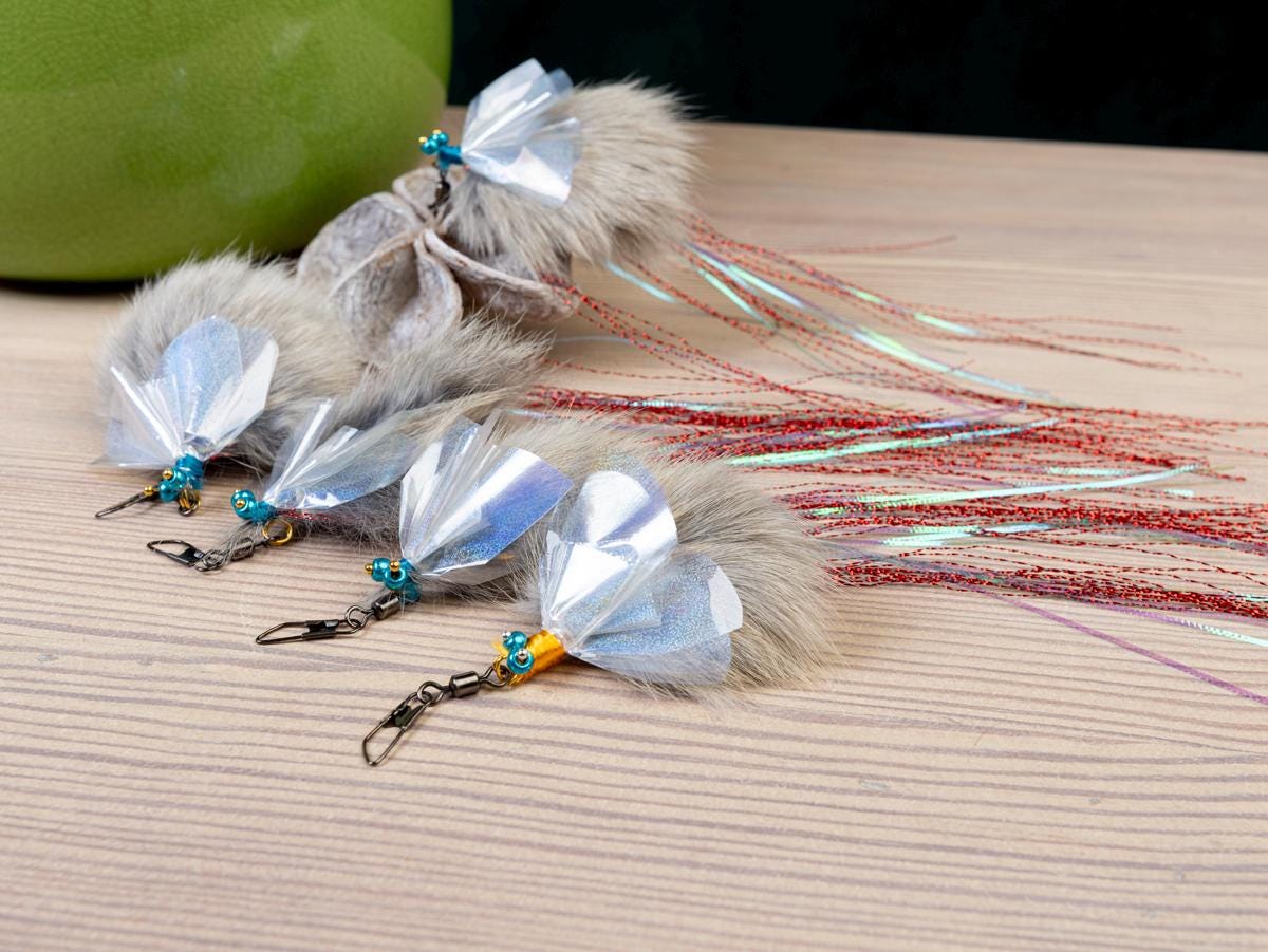 Cat Teaser White Rabbit FLY Replacement Tip, for Cat Want Refill, Tease Attachment, Pet Lover Gifts