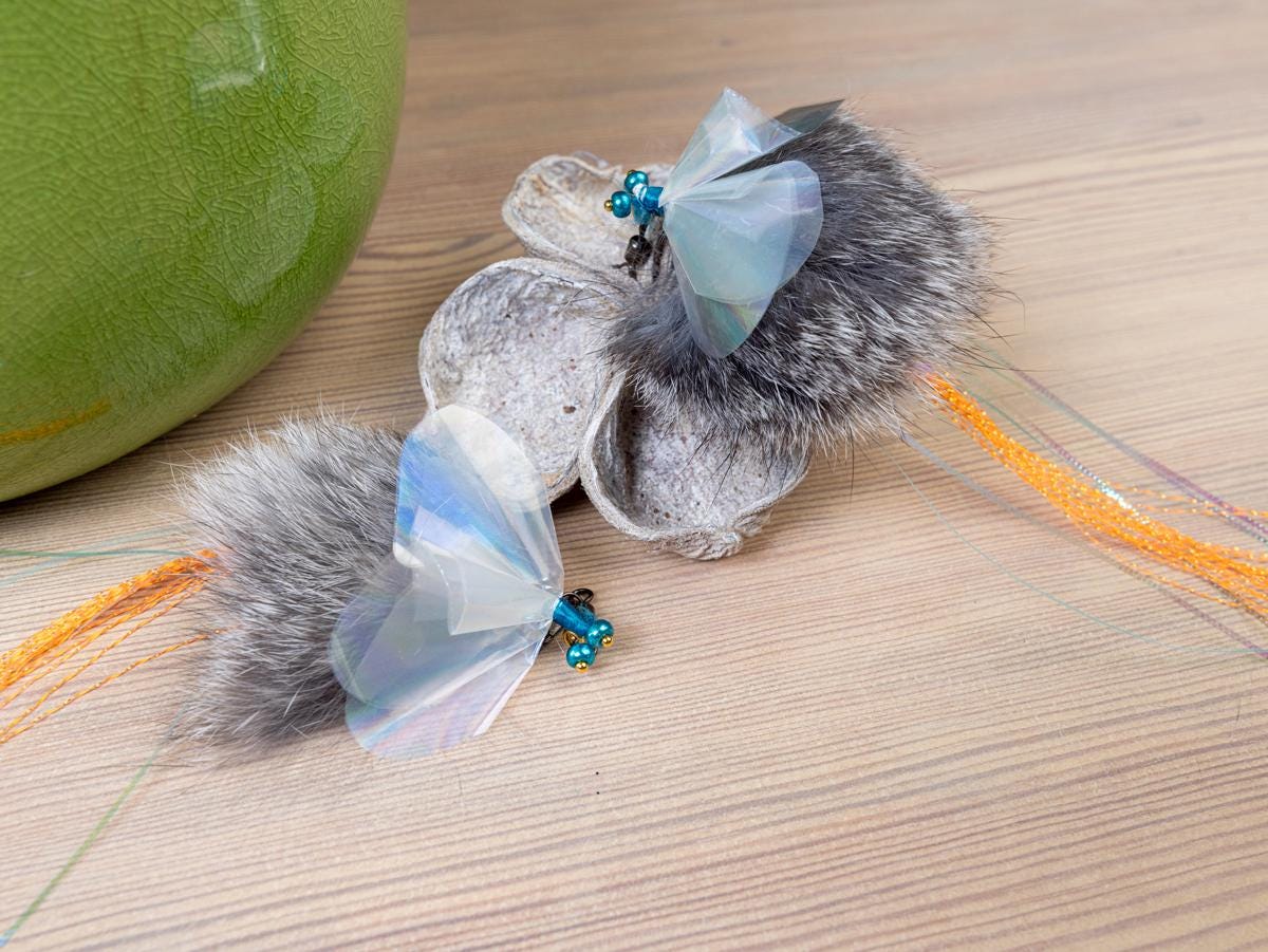Cat Teaser White Rabbit FLY Replacement Tip, for Cat Want Refill, Tease Attachment, Pet Lover Gifts