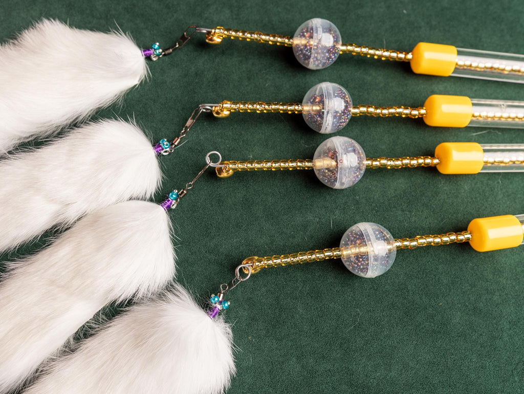 30 cm Rabbit Fur Cat Teaser Wand