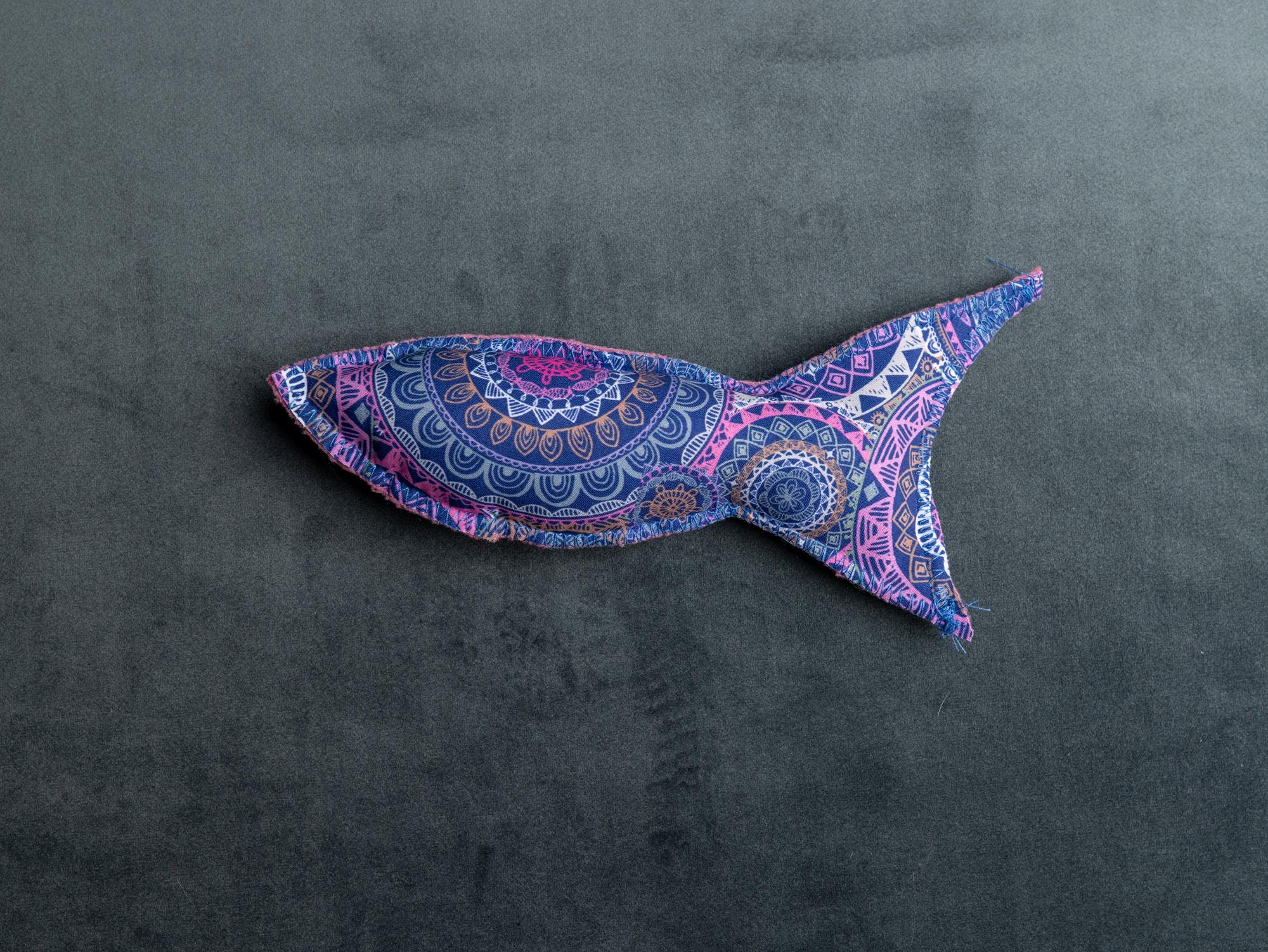 Fish Catnip Kicker Toy, Handmade, Natural