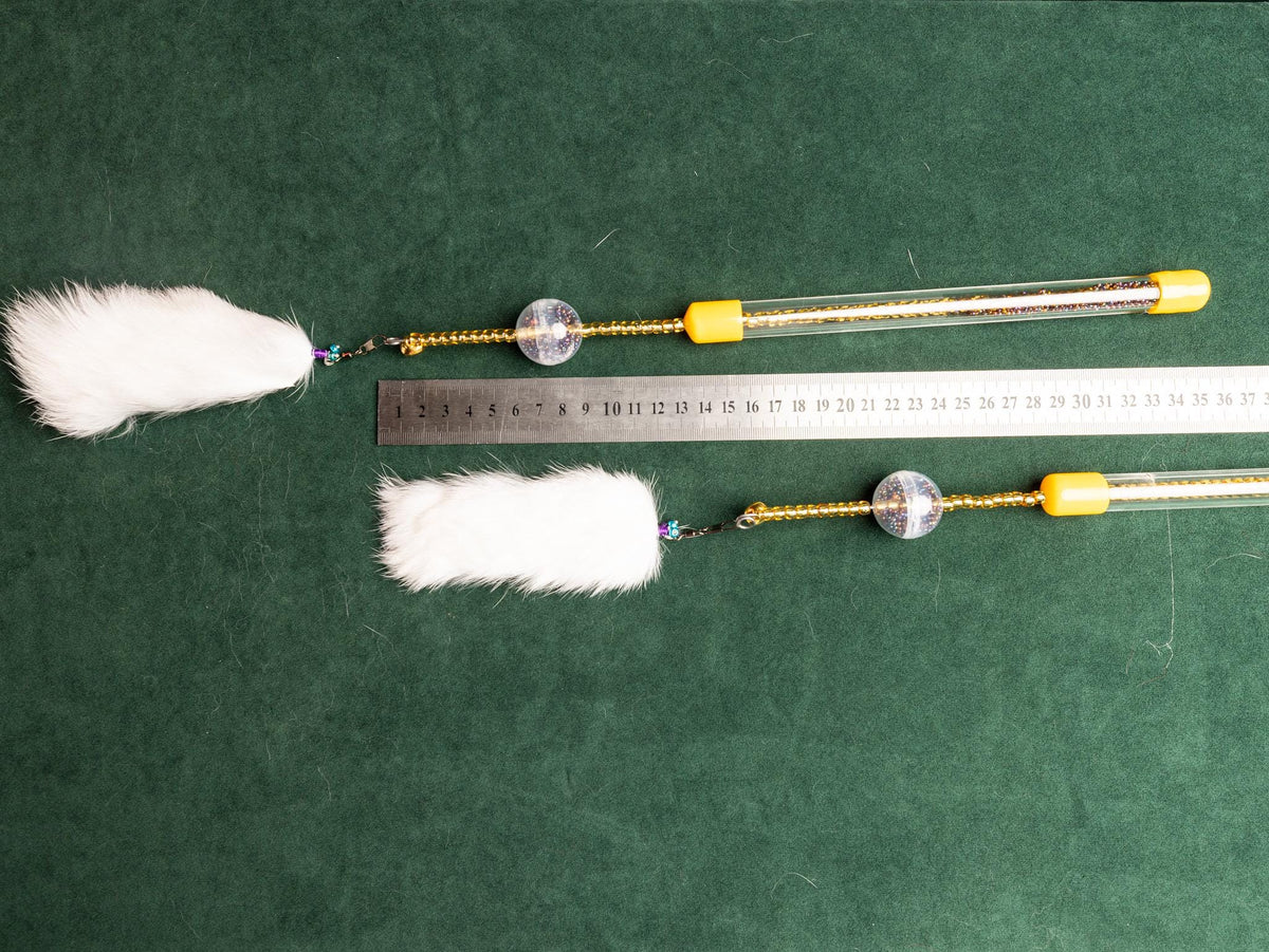30 cm Rabbit Fur Cat Teaser Wand