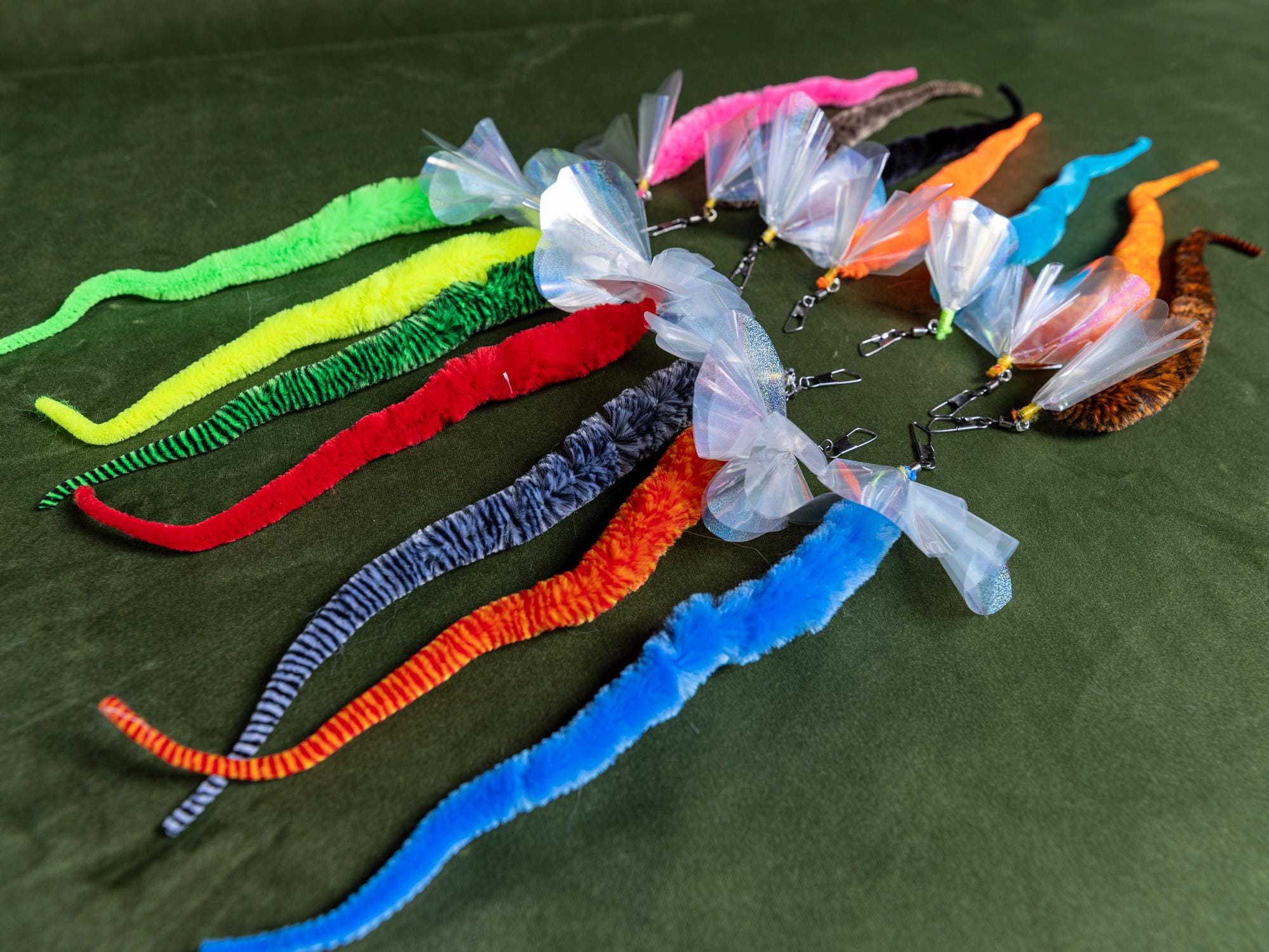 20cm Worm Cat Teaser Refill, Crinkle Wing Attachment, Interactive Hunting Toy, Sensory Cat Play, Replaceable Refill