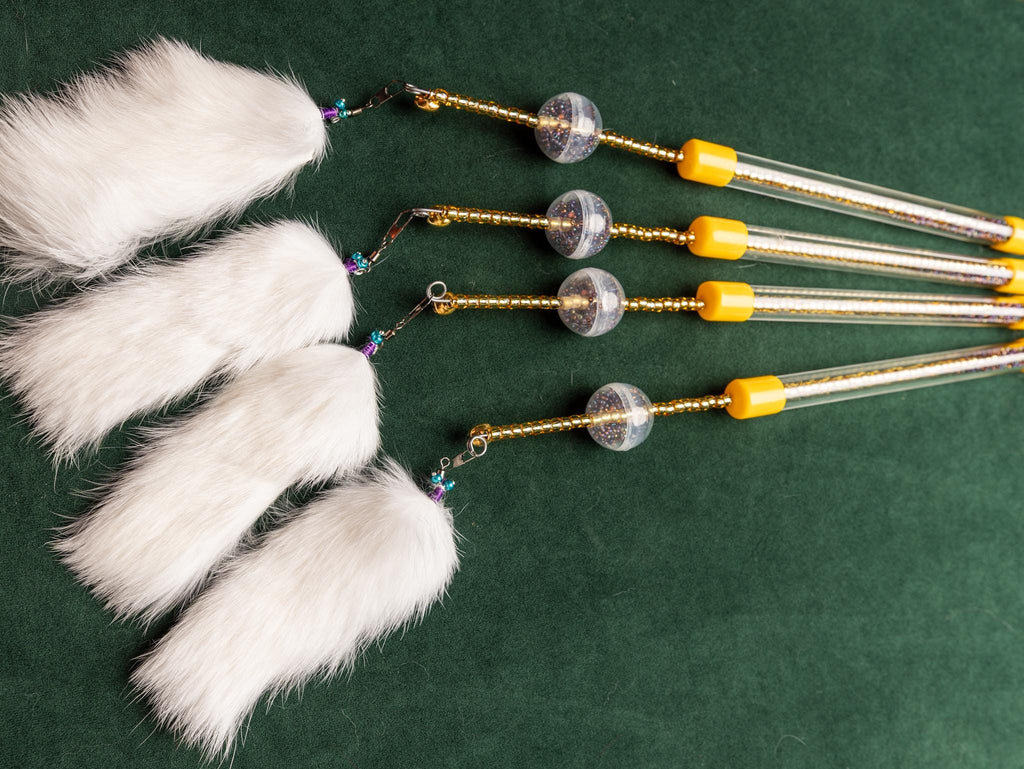 30 cm Rabbit Fur Cat Teaser Wand