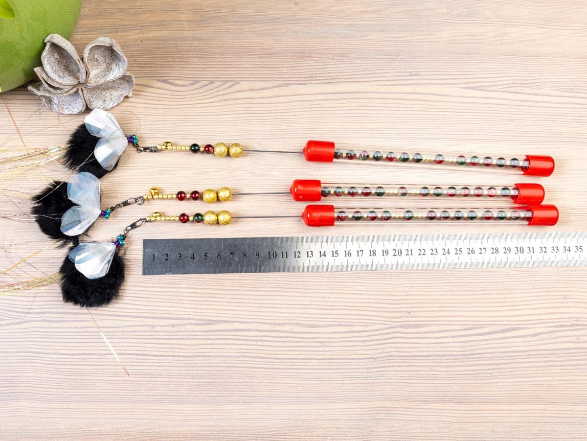 Black Moth – 35cm  Cat Teaser Wand