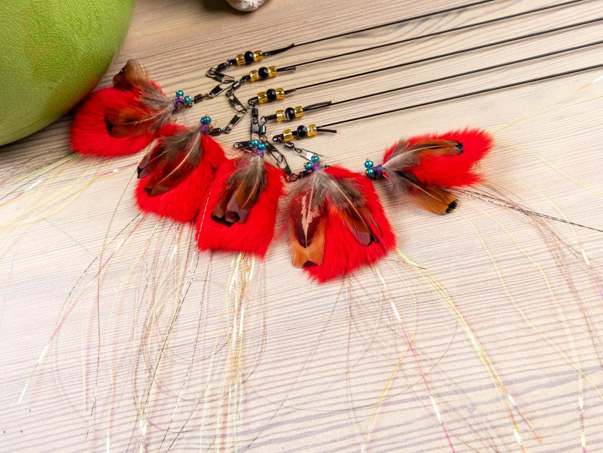 Interactive Cat Wand Toy – Insect Fly Feather and Rabbit Fur Teaser, Safe Metal Rod