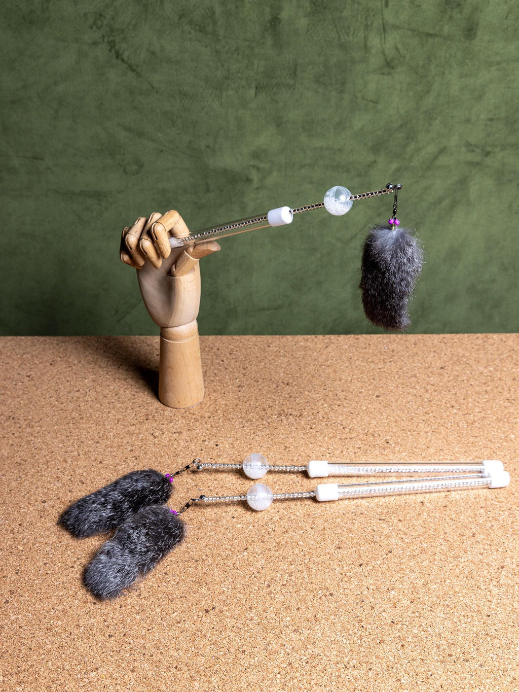 32cm The Fly Cat Teaser Wand, Feather Interactive Cat Toy, Handmade Gift, Natural Hunting, No Glue