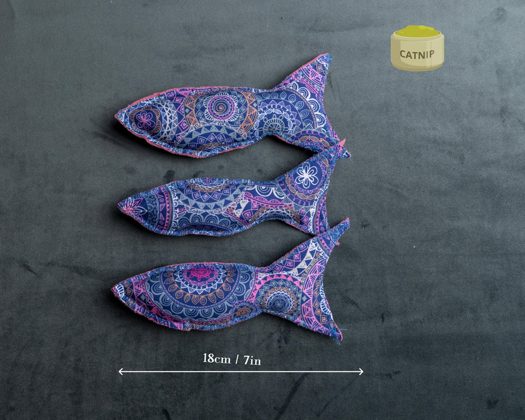Fish Catnip Kicker Toy, Handmade, Natural