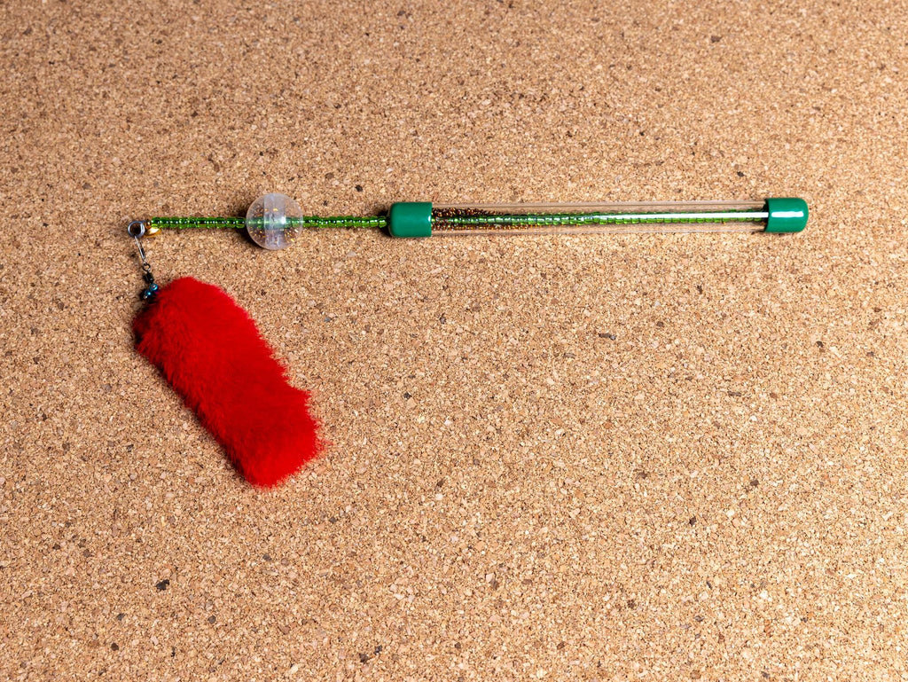32cm The Fly Cat Teaser Wand, Feather Interactive Cat Toy, Handmade Gift, Natural Hunting, No Glue