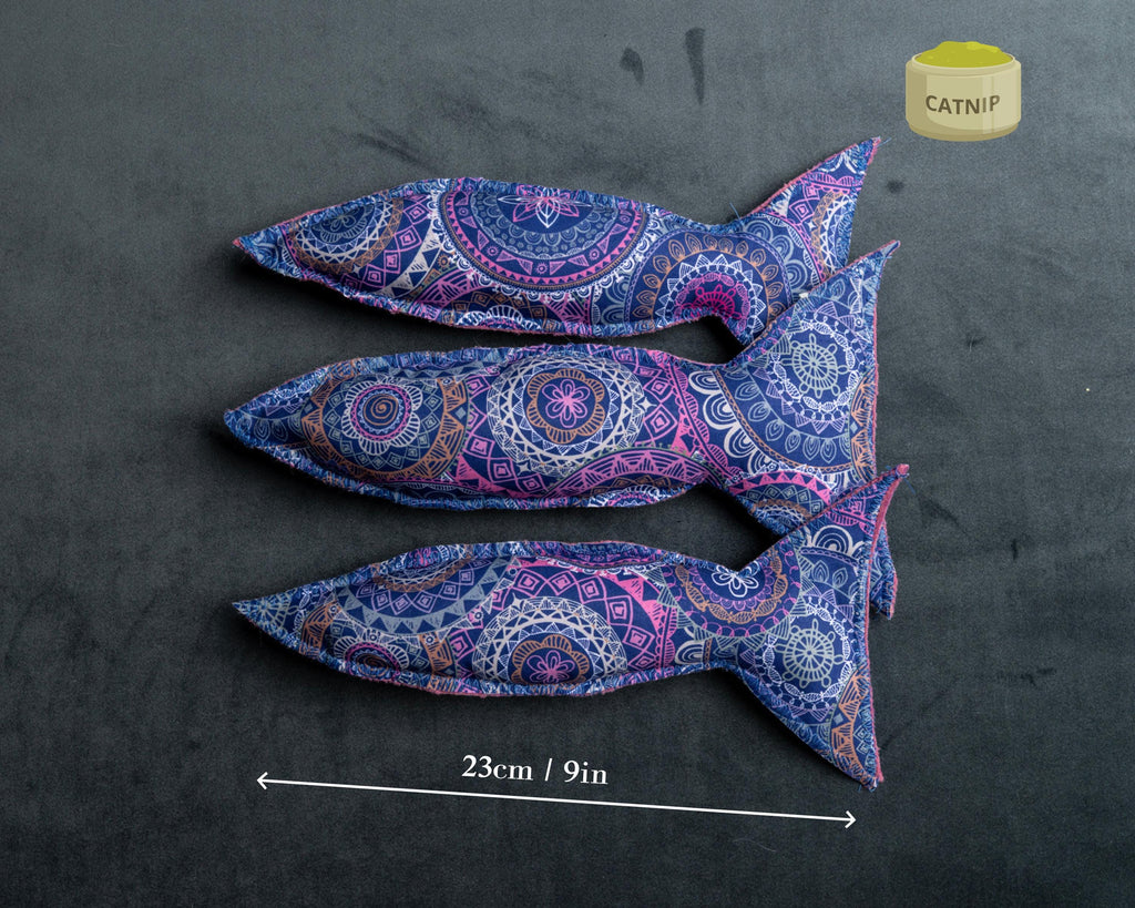Fish Catnip Kicker Toy, Handmade, Natural