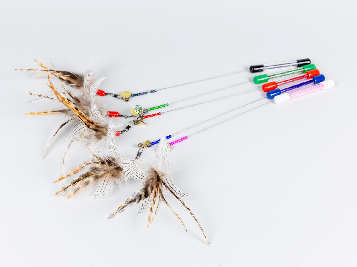 Flower – 47 cm Feather Cat Teaser Wand